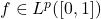 f \in L^p([0,1])