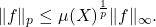 Rendered by QuickLaTeX.com \|f\|_p \leq \mu(X)^{\frac{1}{p}}\|f\|_\infty.