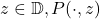 z \in \mathbb{D}, P(\cdot,z)
