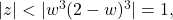 |z|<|w^3(2-w)^3|=1,