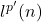 l^{p'}(n)